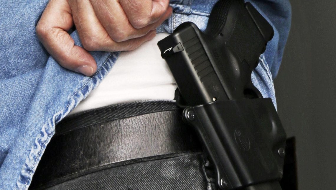Gun concealed in holster